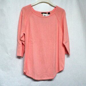 Jeanne Pierre Women's XL Extra Large 100% Cotton Melon Smoothie Colored Knit Top